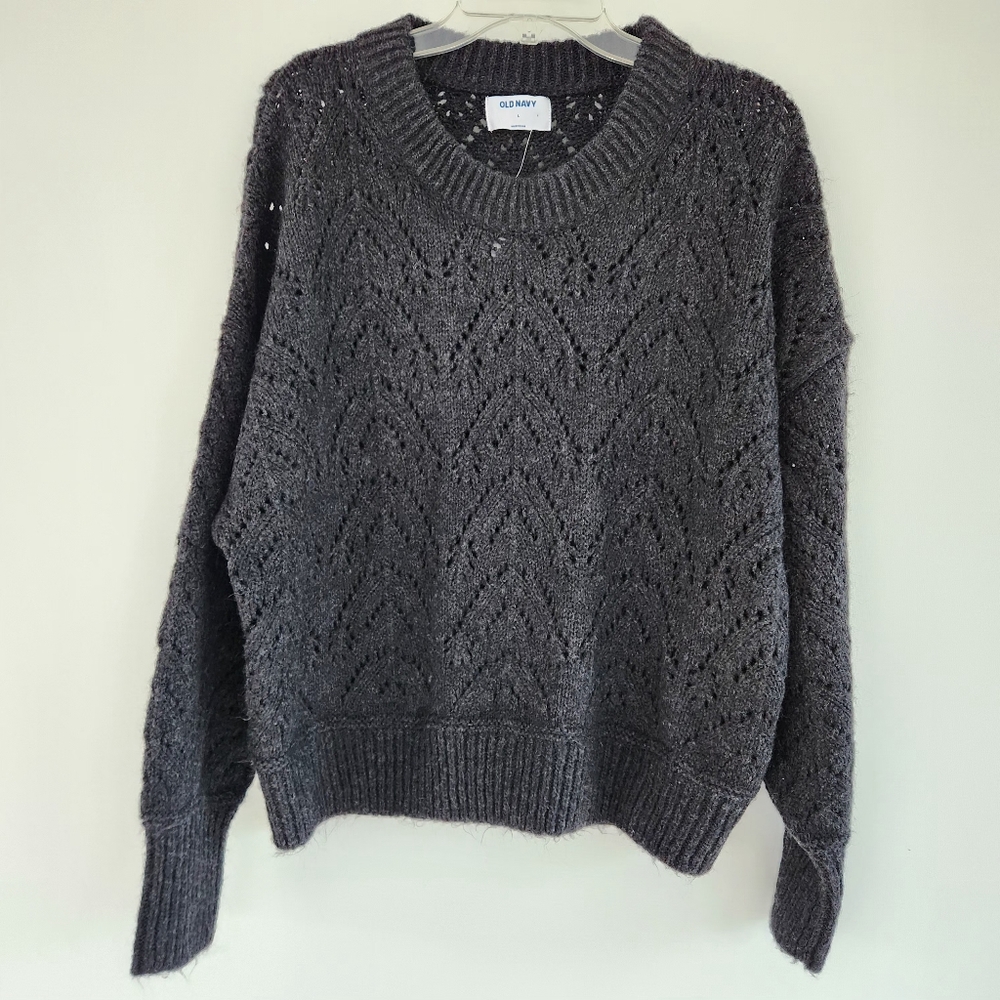 Gray Blsck Knit Sweater